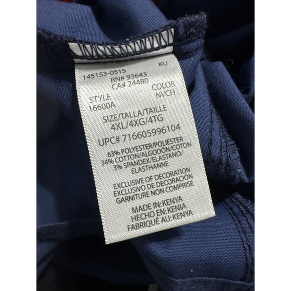 Code Happy Men’s Scrub Top 4XL Blue V Neck Antimicrobial Medical Uniform - Picture 4 of 7